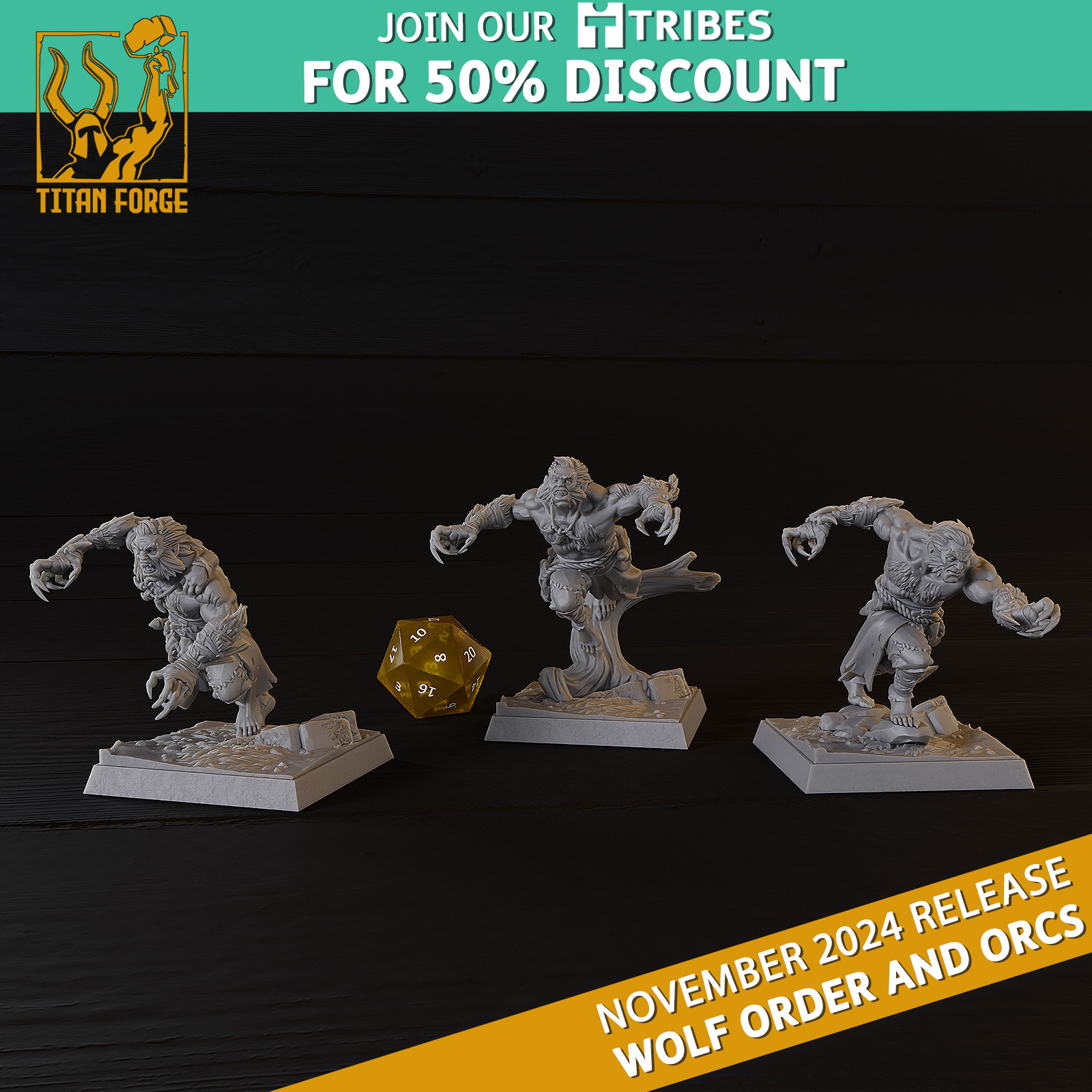 Chosen - Wolf Order and Orcs - Titan Forge Miniatures November 2024